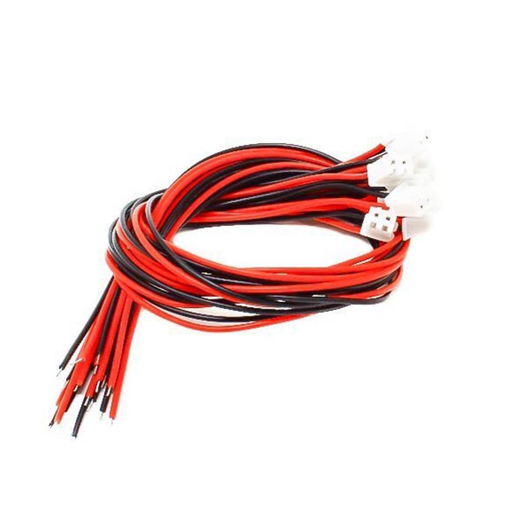 2.54mm Pitch 2 Pin JST Cable With Connector Pack of 10